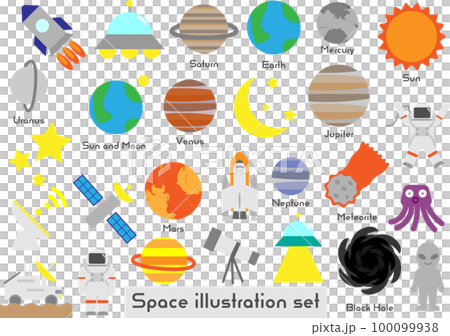宇宙の関するイラストセット 100099938