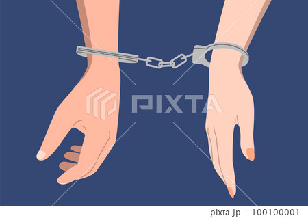 Hands of couple in handcuffs. Vector illustration Hands of couple in handcuffs. Vector illustration 100100001