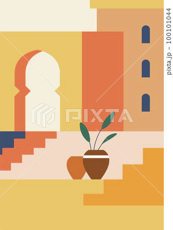 Exterior of facade of home, house view vector 100101044