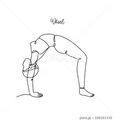 Premium Vector | Continuous line of woman doing yoga pose