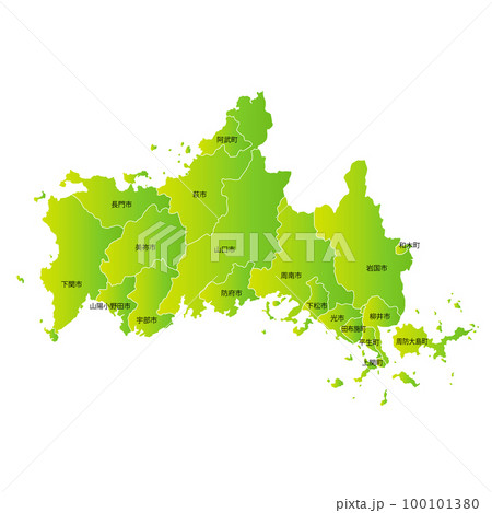 山口県と市町村地図