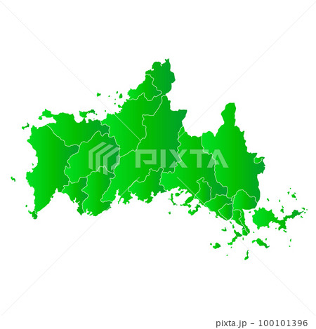 山口県と市町村地図 100101396