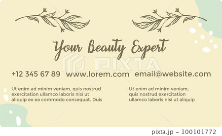 Business card with floral design and copy space 100101772