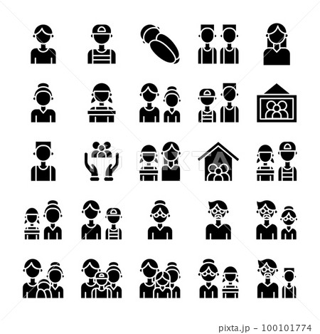 Family icons set 100101774