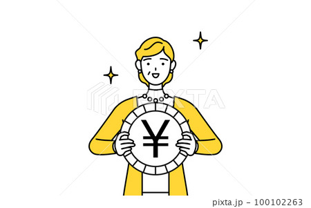 為替差益や円高のイメージ、定年退職したシニア・中年女性 100102263