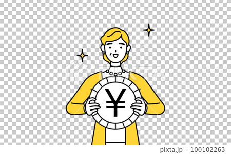 為替差益や円高のイメージ、定年退職したシニア・中年女性 100102263