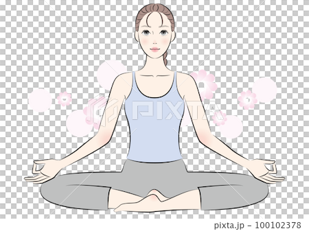 ヨガをする若い女性 ヨガをする若い女性 100102378