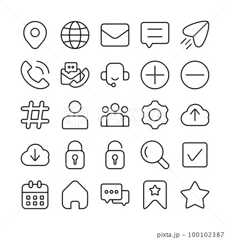 User interface vector icons set 100102387
