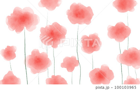 花　背景　手描き　可愛い　壁紙　カラー 100103965