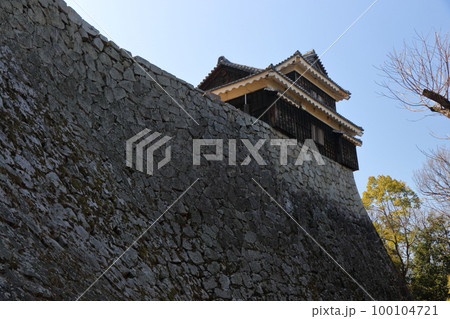 伊予松山城の搦手を守る乾櫓と石垣 100104721