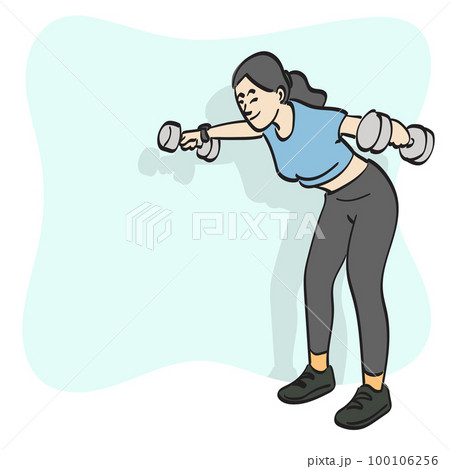 line art woman holding dumbbells to exercise illustration vector hand drawn isolated on white background line art woman holding dumbbells to exercise illustration vector hand drawn isolated on white background 100106256