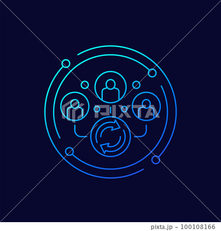 lead generation line vector icon with people 100108166