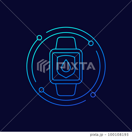 waterproof smart watch line iconのイラスト素材 [100108193] - PIXTA