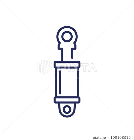 Hydraulic cylinder or an actuator line icon Hydraulic cylinder or an actuator line icon 100108316