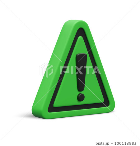 3d realistic triangle warning sign with exclamation mark isolated on white background. Vector illustration 3d realistic triangle warning sign with exclamation mark isolated on white background. Vector illustration 100113983