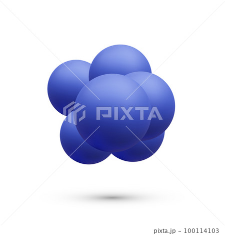 3d realistic abstract molecules isolated on white background. Group of atoms for chemistry concept in cartoon style. Vector illustration 3d realistic abstract molecules isolated on white background. Group of atoms for chemistry concept in cartoon style. Vector illustration 100114103