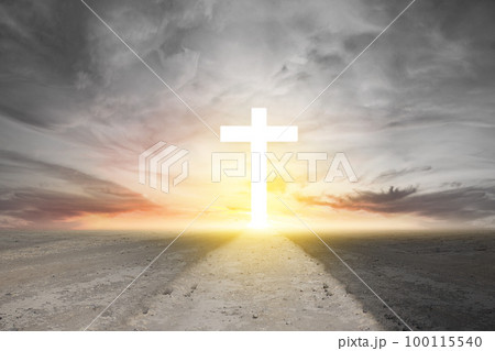 Christian Cross on the street 100115540