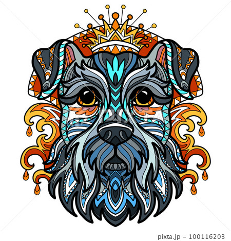 Abstract head of Schnauzer dog vector illustration Abstract head of Schnauzer dog vector illustration 100116203