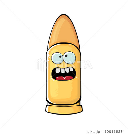 Bullet character. Cartoon funny orange bullet...のイラスト素材 [100116834] - PIXTA