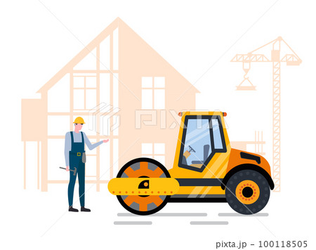 Building and Paving, Project and Machine Vector 100118505