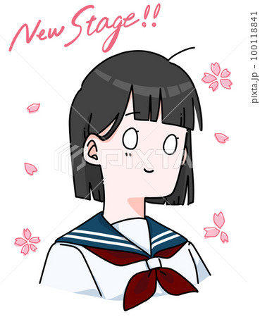 おかっぱの女子中学生 100118841