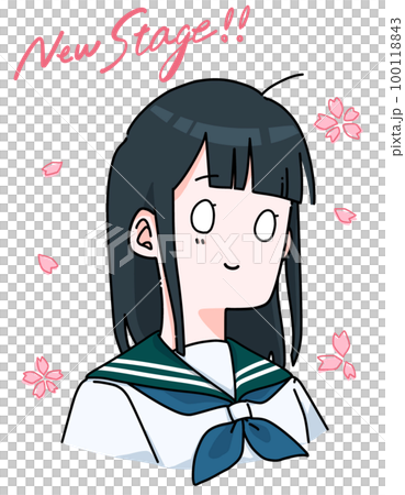 middle school girls with hair down 100118843