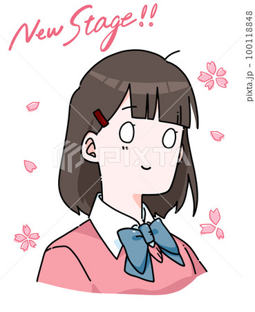 ボブの女子高生 100118848