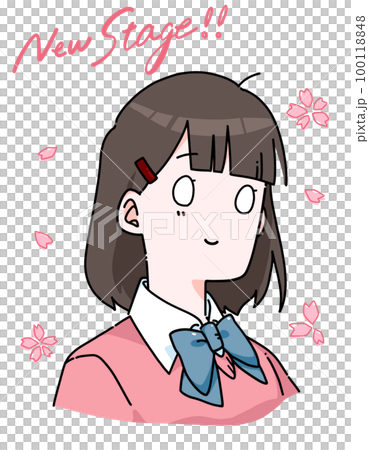 ボブの女子高生 100118848