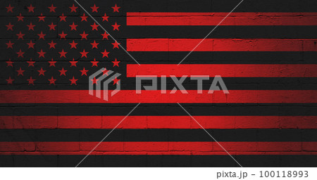 American Anarchist Flag painted on a wall 100118993