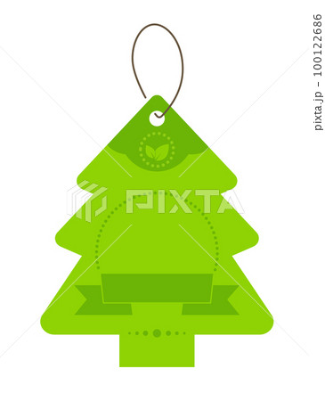 Christmas tree shaped price tag - modern flat design style image Christmas tree shaped price tag - modern flat design style image 100122686