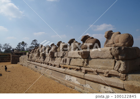 インド 世界遺産マハーバリプラムの建造物群 海岸寺院 インド 世界遺産マハーバリプラムの建造物群 海岸寺院 100122845