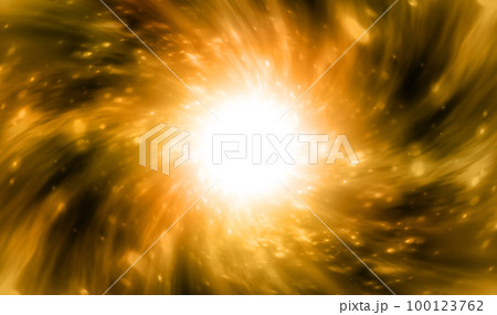 中心に向かって渦を巻く高エネルギーの宇宙の背景 100123762