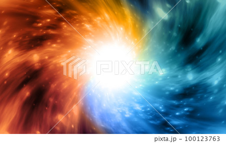 中心に向かって渦を巻く高エネルギーの宇宙の背景 100123763