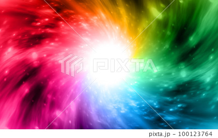 中心に向かって渦を巻く高エネルギーの宇宙の背景 100123764