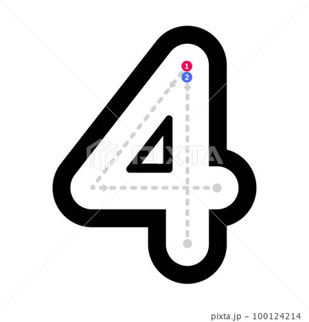 Tracing number 4 prewriting dotted line math worksheet element for kindergarten and preschool kids for handwriting practice activity Tracing number 4 prewriting dotted line math worksheet element for kindergarten and preschool kids for handwriting practice activity 100124214