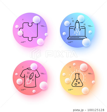 T-shirt design, Puzzle and Start business minimal line icons. 3d spheres or balls buttons. Chemistry lab icons. For web, application, printing. Painting, Puzzle piece, Launch idea. Laboratory. Vector T-shirt design, Puzzle and Start business minimal line icons. 3d spheres or balls buttons. Chemistry lab icons. For web, application, printing. Painting, Puzzle piece, Launch idea. Laboratory. Vector 100125128