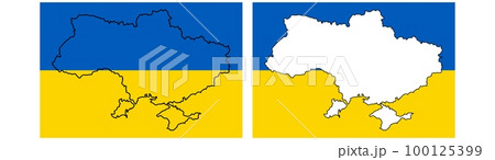 Map of the country against the colors of the national flag of Ukraine. Map of the country against the colors of the national flag of Ukraine. 100125399