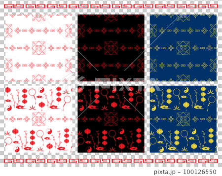 Set of 6 Chinese style seamless patterns 100126550