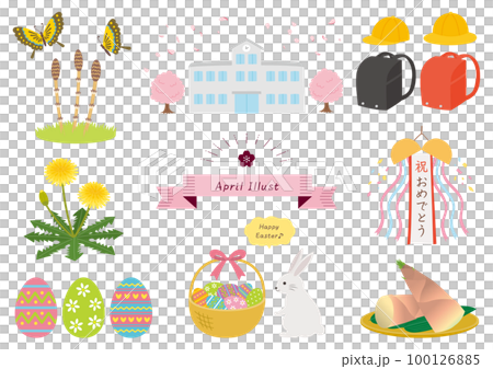 A set of illustrations related to April_1 100126885