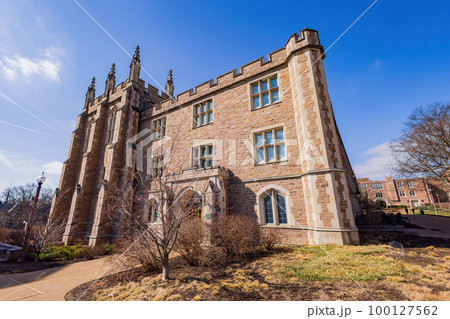 Sunny view of the Brown Hall. of Washington University in St. Louis 100127562