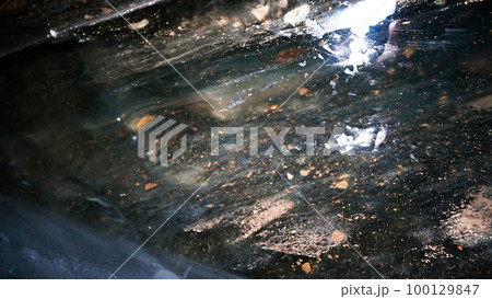 The black transparent color of ice in the cave. The black transparent color of ice in the cave. 100129847