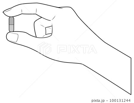 カプセルを持つ手 100131244