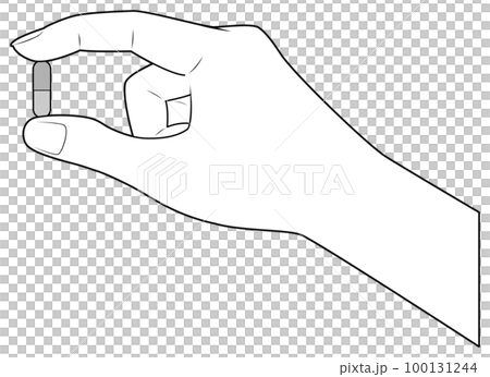 hand holding a capsule hand holding a capsule 100131244