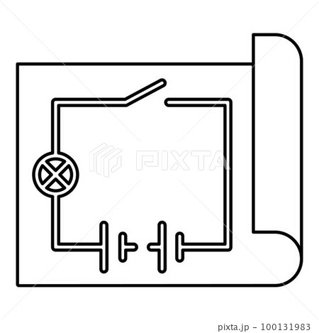 Electric scheme icon. Outline illustration of electric scheme vector icon for web design isolated on white background 100131983