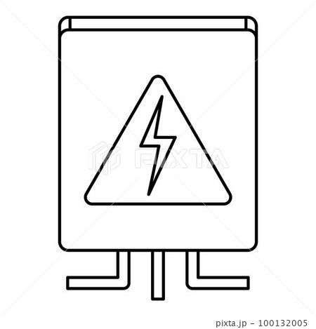 Electrical box icon. Outline illustration of electrical box vector icon for web design isolated on white background Electrical box icon. Outline illustration of electrical box vector icon for web design isolated on white background 100132005