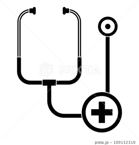 Stethoscope icon. Simple illustration of stethoscope vector icon for web design isolated on white background Stethoscope icon. Simple illustration of stethoscope vector icon for web design isolated on white background 100132310