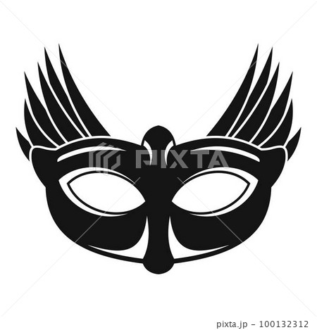 Bird carnival mask icon. Simple illustration of bird carnival mask vector icon for web design isolated on white background Bird carnival mask icon. Simple illustration of bird carnival mask vector icon for web design isolated on white background 100132312