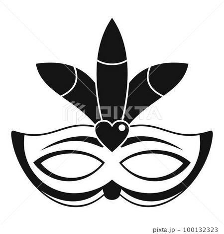 Carnival mask icon. Simple illustration of carnival mask vector icon for web design isolated on white background 100132323