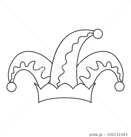 Humor hat bell icon. Outline illustration of humor hat bell vector icon for web design isolated on white background 100132362