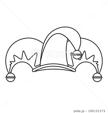 Clown hat icon. Outline illustration of clown hat vector icon for web design isolated on white background 100132373